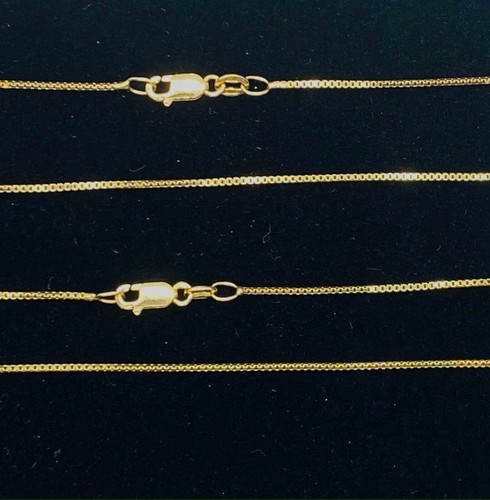 Solid Gold Box Chain,0.80MM 10K 14K 18K Yellow Gold Box Chain, Sleek and Shiny - Bild 5 von 6