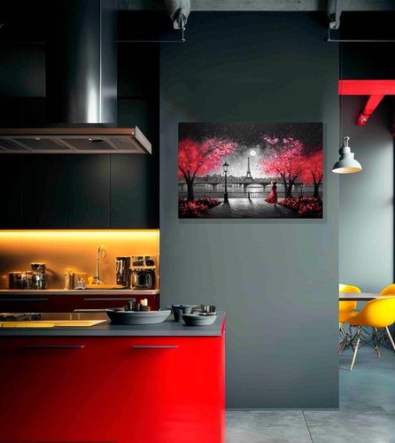 Alone at Night in Paris Eiffel Tower Canvas Prints City Wall Art Pictures Decor - Picture 49 of 141