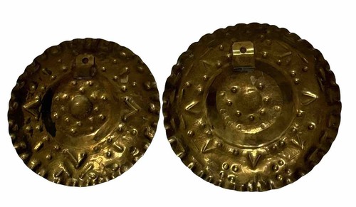 VTG Brass Aztec Sun Plate & Saucer Lot Made In Mexico Fiesta Home Decor - Picture 3 of 5