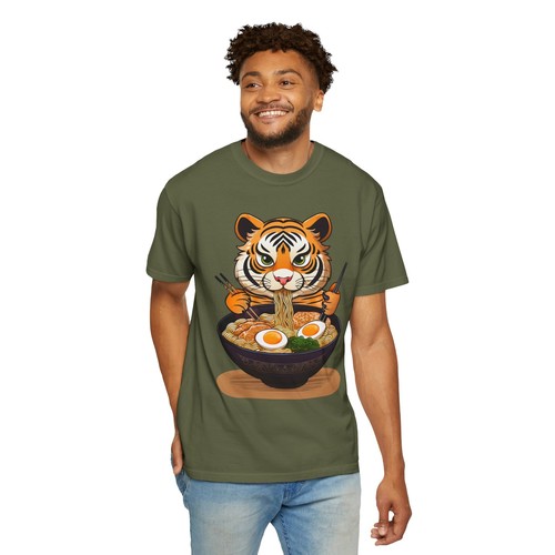Baby Tiger Eating Ramen Funny T-shirt, Cute Animal Print, Gift for Anime Lovers - Picture 76 of 121