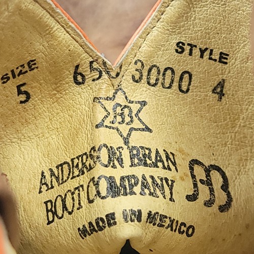 Anderson Bean Jugend Kinder Cowboystiefel hellbraun Leder Gr. 5 blau Mad Dog Top - Bild 22 von 24