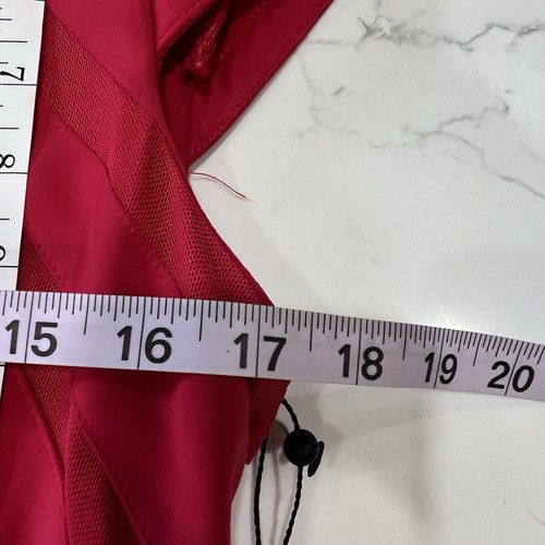 Vestido Adrianna PAPELL Cinta Columpio Rojo Rosa Elástico Talla 10 Cuello en V ¡NUEVO CON ETIQUETAS! Barbiecore - Imagen 11 de 24