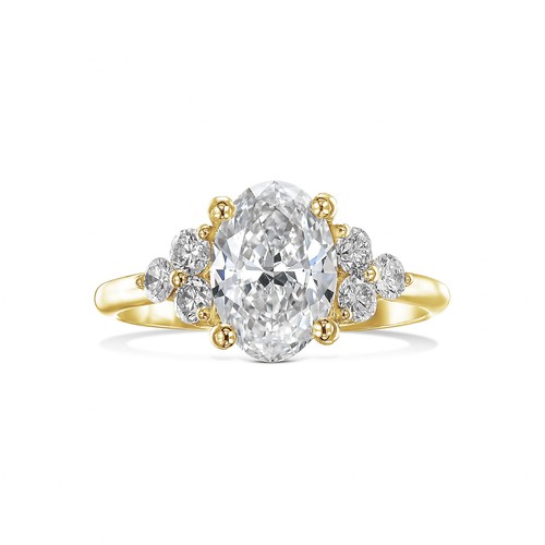 Anillo de diamantes Claridad VVS2 E 2,15 quilates creado en laboratorio oro blanco de 14 k IGI limpio para ojos - Imagen 4 de 6