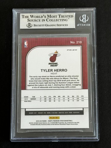Tyler Herro 2019-20 Hoops Premium Stock Pulsar Prizm #210 RC BGS 9 - Picture 5 of 7