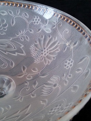 Vintage McKee pressed frosted glass compote, ca 1930', 9 inches - Picture 6 of 12