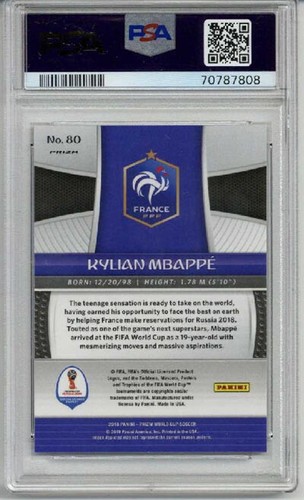 2018 PANINI PRIZM WORLD CUP MOJO PRIZM #80 KYLIAN MBAPPE FRANCE PSA 10 LOW POP - Picture 2 of 2