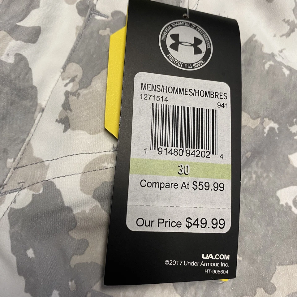 Under Armour Reblek Board Shorts Para Hombres 30 Blanco Gris Camuflaje Baúles de Playa NUEVO Foto 4 de 4