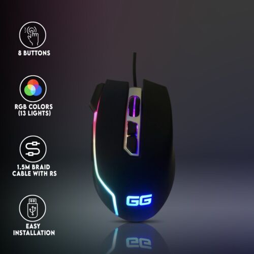 Large Gaming Mouse RGB PC PlayStation Xbox Great Gaming Double Tap - Picture 2 of 6