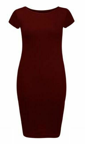 LADIES WOMANS CAP SLEEVE MIDI DRESS BODYCON SUMMER MAXI MIDI DRESS PLUS SIZE - Picture 20 of 21