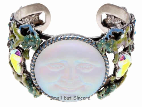 KIRKS FOLLY LION HEART SEAVIEW MOON CUFF BRACELET - silvertone - Picture 4 of 5