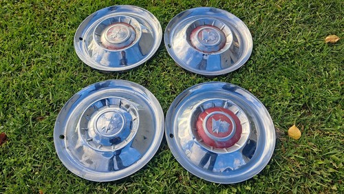 Set of 4 1955 Mercury 15" Hubcaps Wheel Covers 55 Custom Monterey Sun Valley - Picture 7 of 10