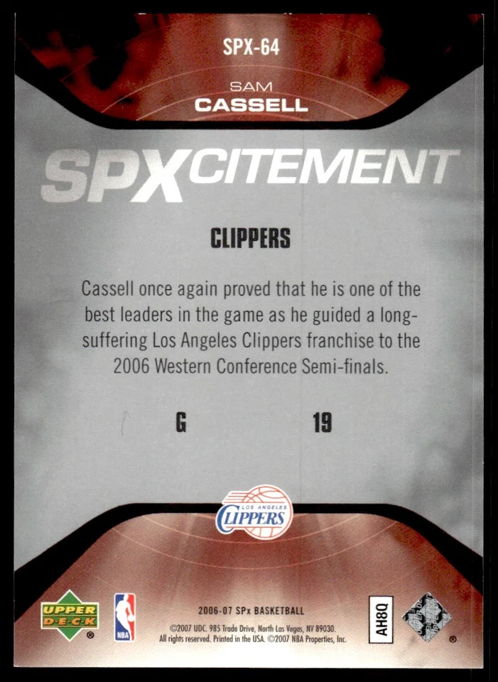 2006-07 SPx SPXcitement Sam Cassell /2999 Los Angeles Clippers #SPX-64 - Image 2 of 2