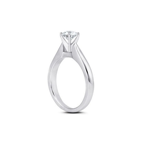 1.45ct F/VS2 Round Natural Certified Diamond Platinum Solitaire Engagement Ring - Picture 7 of 13