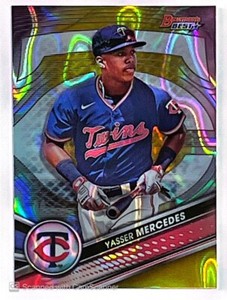 2022 Bowman's Best Yasser Mercedes Prospects Gold Lava Refractor /75