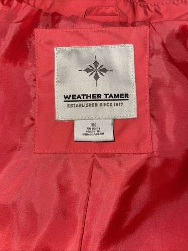 Weather Tamer Woman's Belted trench coat Coral sz 1X - Picture 10 of 11