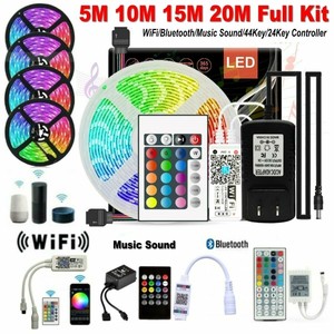 5M 10M 15M 20M 5050 3528 SMD RGB LED Strip Light Sound Activated Color Changing