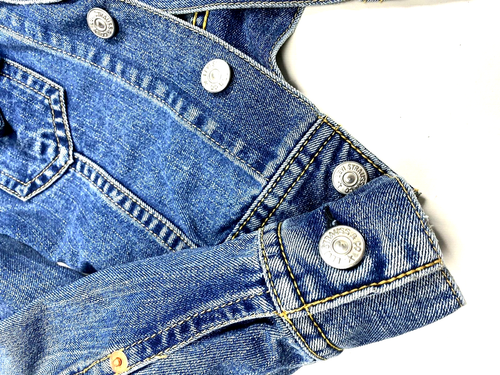Levis Womens XS Type 1 Iconic Denim Jacket Blue Jean Vintage Inspired Red Tab - Picture 7 of 7