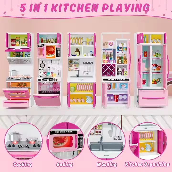 Muñeca Moderna Cocina Mini Juego|Juguetes de Cocina Juego de Simulación con Luz y Sonidos Foto 4 de 4