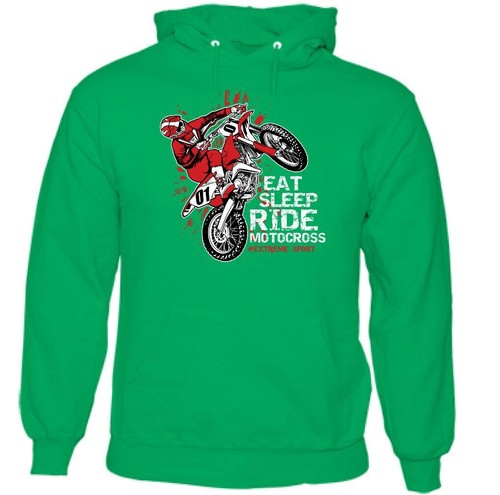 Eat Sleep Motocross Mens Funny Hoodie Dirt Bike Scrambler MotoX Motorbike Biker - Picture 4 of 18