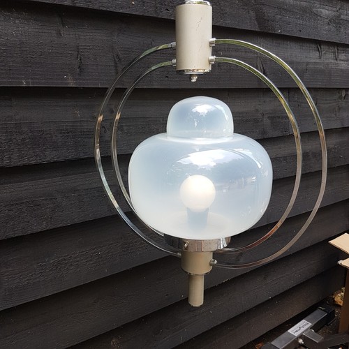1960's Mazegga Murano Pendant Ceiling Light Opaque Glass Italian Design Art Deco - Picture 13 of 14
