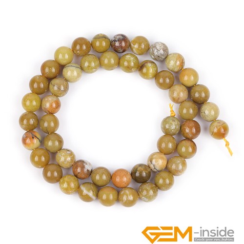 Natural Yellow Opal Gemstone Round Loose Spacer Beads for Jewelry Making 15" AU - Picture 40 of 46