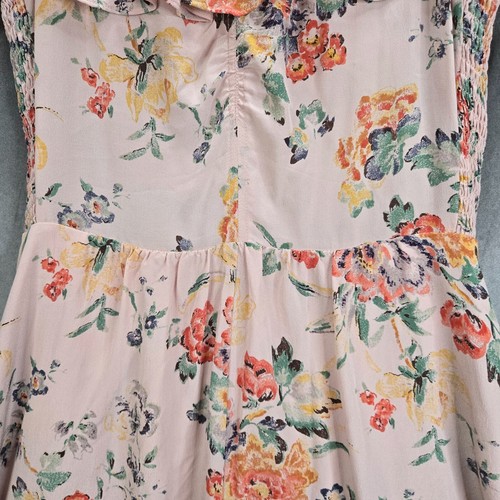 Rebecca Taylor Marlena Silk Ruffle Dress Sz 4 Powder Pink Twee Floral Coquette - Picture 6 of 24