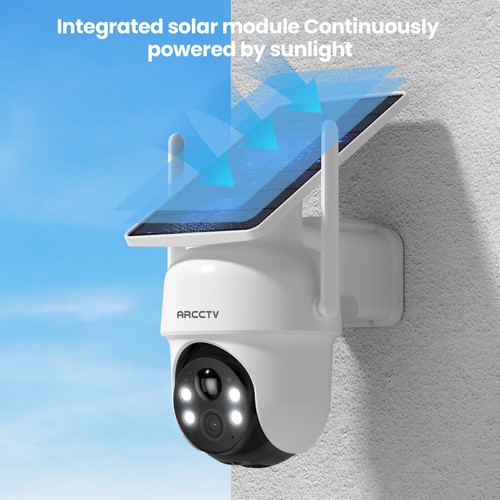 ARCCTV Solar Security Camera System Wireless wifi Battery Powered 4MP Outdoor - Picture 3 of 17