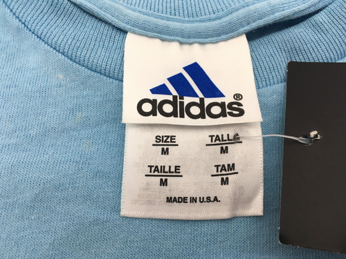 NEW Adidas Kid's Cotton T-Shirt Swooshes - MEDIUM - LIGHT BLUE - Made in USA! - Picture 3 of 7