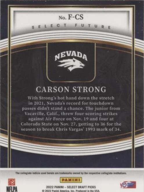 2022 Panini Select Draft Picks Carson Strong #F-CS