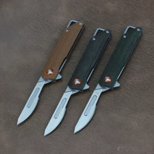 Pocket Utility Knife Replace Blade Scalpel EDC Outdoor Keychain Folding Knife #