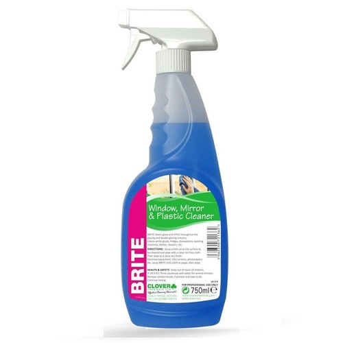 Clover Brite Glass Window Mirror Plastic Cleaner 750ml trigger or 5L 10L Tub - Picture 5 of 8