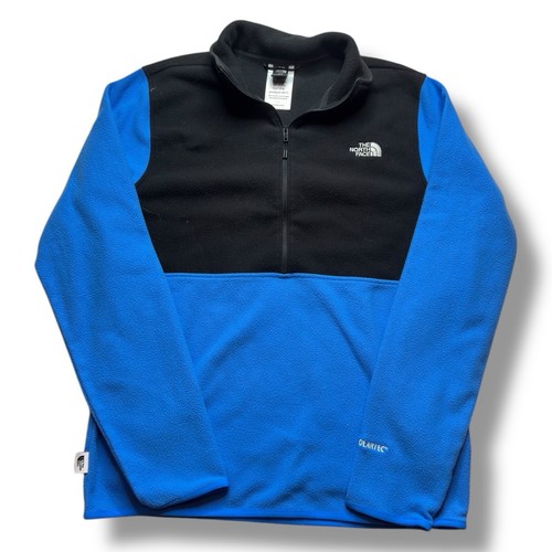 The North Face Alpine 100 Polartec Fleece Mens M 1/2 Zip Sweater Blue Black