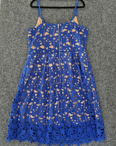 City Chic Dress Womens Size M =AU 18 Blue Lace Knee Length Pencil Adjustable - Picture 2 of 6