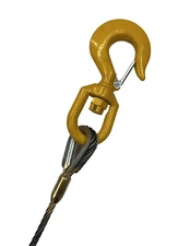 3/8” X 50’ Tow Truck Wrecker Cable EIPS Steel Core W/Swivel Winch Line 🇺🇸