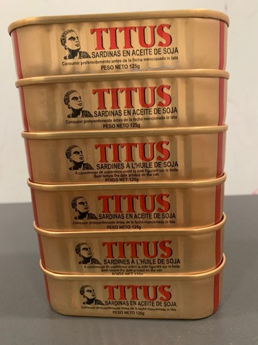 Titus Sardines in Soy Bean oil **** 6 CANS**** - Picture 2 of 2
