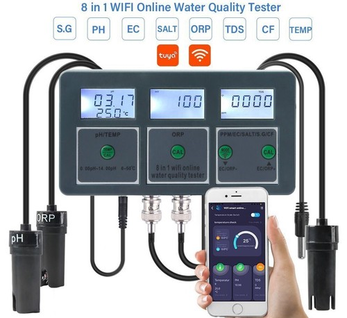 WIFI Controller Smart Wasserqualitätstester PH ORP TDS EC SALT TEMP Monitor T_uya - Bild 9 von 10