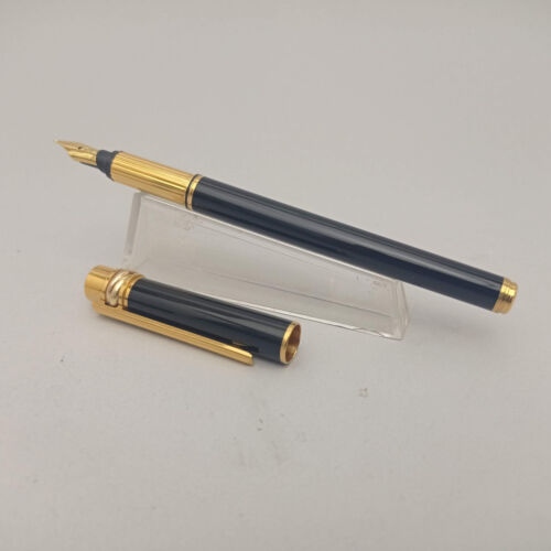 MUST DE CARTIER TRINITY LAQUÉ SCHWARZ FÜLLFEDERHALTER 18K M FEDER TOP - Bild 14 von 16