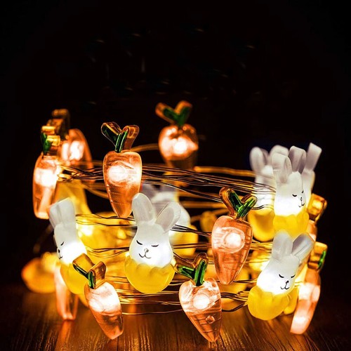 20 LED Light String Bunny Rabbit Carrot Shaped Decoration Light 2M/6.6Ft - Picture 19 of 24