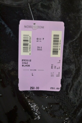 Neu mit Etikett Nordstrom lange Weste schwarz Patchwork Staubtuch Damen L Made in USA Modelle - Bild 6 von 8