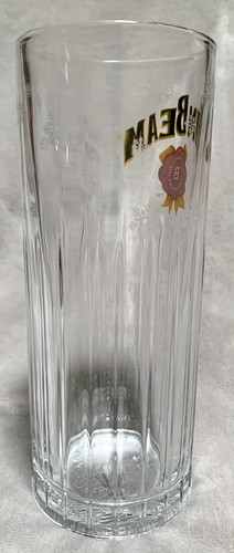 Jim Beam Whiskey Christmas Holiday 16oz 6in Ribbed Highball Glass w/Snowflakes - Picture 9 of 15