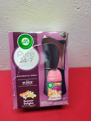 New Air Wick Pure Automatic Air Freshener Spray Kit Summer Delights