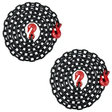 2PK Transport Binder Chain 5/16'' X 12' Grade 80 Tow Chain Grab Hooks 4,500 LBS