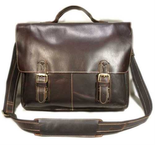 ANCIENT ROAD Genuine Leather Vintage Men's Briefcase 14" 15" Laptop Bag AC032-AU - Picture 8 of 12