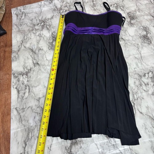 Abito Taboo Y2K semi formale nero viola plissettato impero vita grande capriccioso - Foto 6 di 6