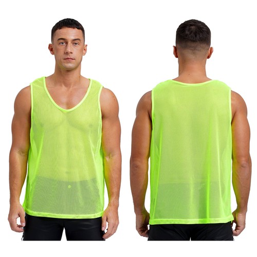 Herren~Netz Tank Tops Muskel Transparent Shirts Netzshirt Sport Weste Unterhemd - Picture 6 of 98