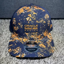 New Era 9Fifty Oracle Red Bull Racing Hat M/L Snapback Flames Print Pre Curve