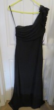 New Jim Hjelm Occasions 5033 Black Chiffon One Shouder Bridesmaid Dress Size 14