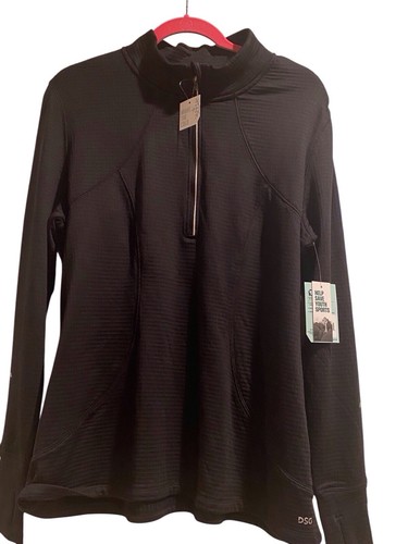 NWT DSG Women’s Cold Weather Running Long Sleeve Half Zip Pullover Top Black XL - Picture 1 of 4