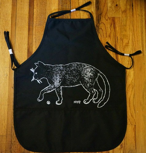 Apron Punk Rock Gothic Dark Weird Gift Witchy Skeleton Curiosities Odd Art - Picture 3 of 9