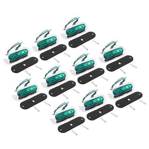 10 Pc ABS 4 LED Side Clearance Marker Light For Car Truck Trailer Pickup 12V 24V - Picture 2 of 8